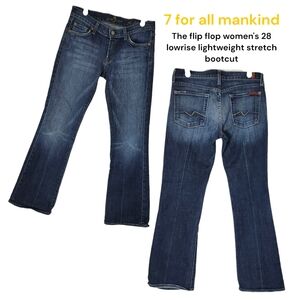 7 For All Mankind Women's Blue Boot Cut Jeans